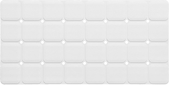 Webos Silicone Bath Mat with Suction Cups – Non-Slip Foldable Bathtub & Shower Mat, Durable & Quick-Dry Safety Tub Mat with Large Drain Holes for Families 28"x 14" White