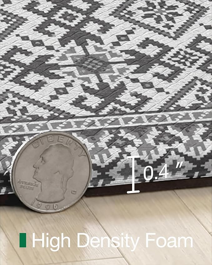 LUMI Anti-Fatigue Kitchen Floor Mats Set of 2,Cushioned Comfort Standing Rug Waterproof 2PCS, Non-Slip Ergonomic Foam Runner for Sink, Laundry, Office & Home,17x29+17x59,