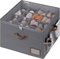 StorageWorks Shoe Organizer for Closet, Fabric Shoe Storage Boxes for Slippers and Sandals, Stackable Shoe Bins for Closet with Side Mesh Pockets, Holds Up to 16 Pairs, Grey