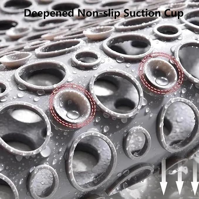 Casa and Beyond Shower Mat,Non Slip Bath Mat and Shower Mat with Suction Cups and Drain Holes,Bathroom Mat Easy to Clean Soft Machine Washable,Bathtub Mat Easy Dry&Cut (Green,35" x 24"(Rectangular))