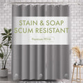AmazerBath Shower Curtain Liner, 72x72 Grey Shower Liner, Cute Plastic Shower Curtain Liners, Lightweight PEVA Waterproof Gray Shower Curtains for Bathroom with Magnets and 12 Grommet Holes