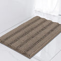 Turquoize Luxury Chenille Bath Rug for Bathroom Rugs Extra Absorbent Bath Mat Non Slip Microfiber Shower Rug for Bathroom Microfiber Shaggy Carpet Rug Size, 17"x 24", Taupe Brown