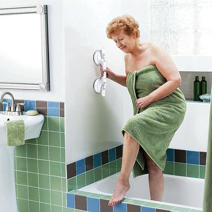 17inch Suction Shower Grab Bar, Portable Shower Handle Bar Suction Grip Bar Bathtub Handle with Strong Hold Suction Cup Fitting and Rapid Release for Bathroom(Max Capacity :253lb