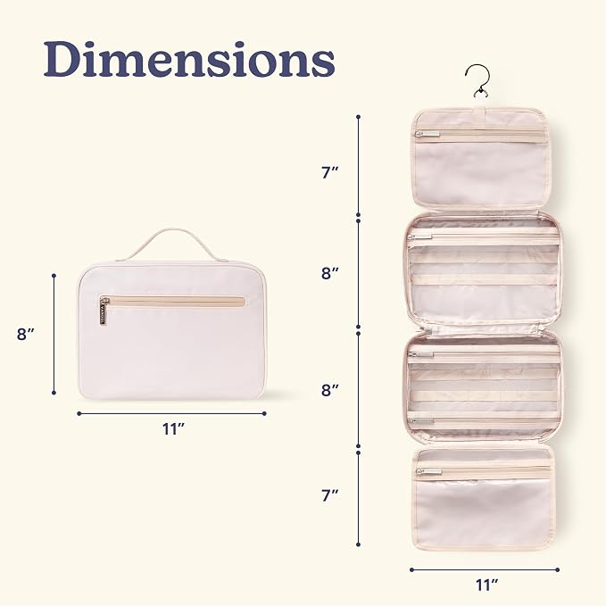 VANDEL Waterproof Hanging Toiletry Bag [TSA-Approved] Hanging Makeup Organizer Bag, Cosmetic Travel Bags for Women, Makeup Case Toiletries Organizer Hygiene Bathroom Shower Caddy - Black