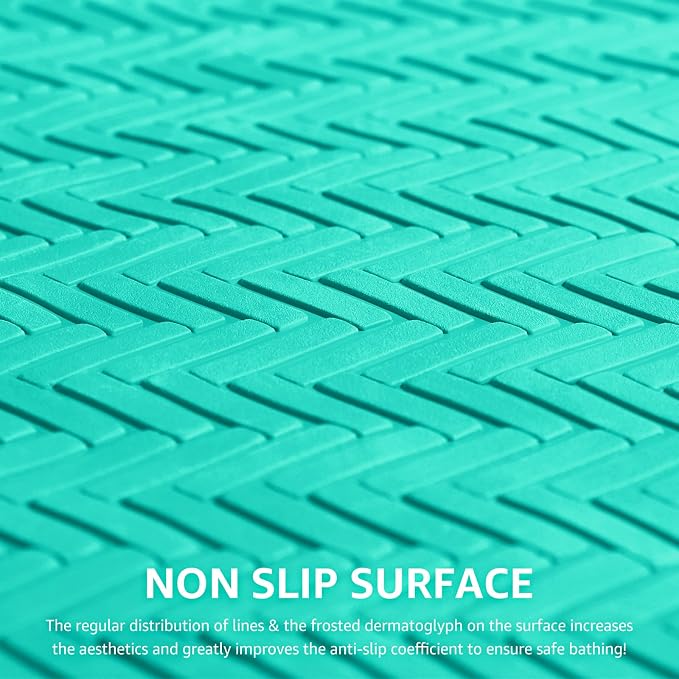 OTHWAY Bathtub Mat Non Slip, Extra Long Rubber Bath Mat for Tub, Machine Washable Shower Anti Slip Mat with 332 Strong Suction Cups (Sea Green, 36" x 17")