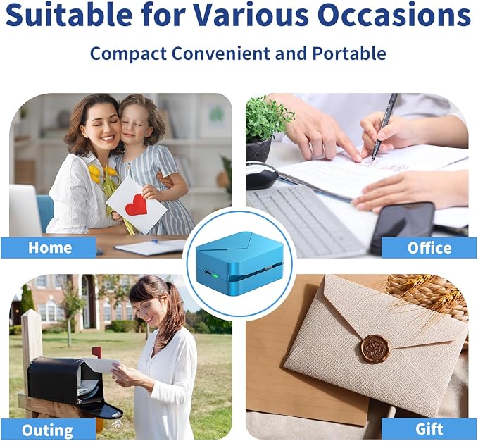 Rechargeable Electric Letter Opener Mail Opener Letter Openers Envelope Slitter Automatic Letter Opener Portable & Safe Blade Design, Universal Envelope Efficient Tool for Office Home (Blue)