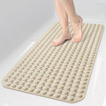 OTHWAY Bath Tub Shower Mat Non Slip, Bathtub Floor Liner Mats for Inside Shower Bathroom, Suction Cups and Drain Holes for Feet Scrubbing, Machine Washable, Soft on Feet, 35x16 Inch, Brown
