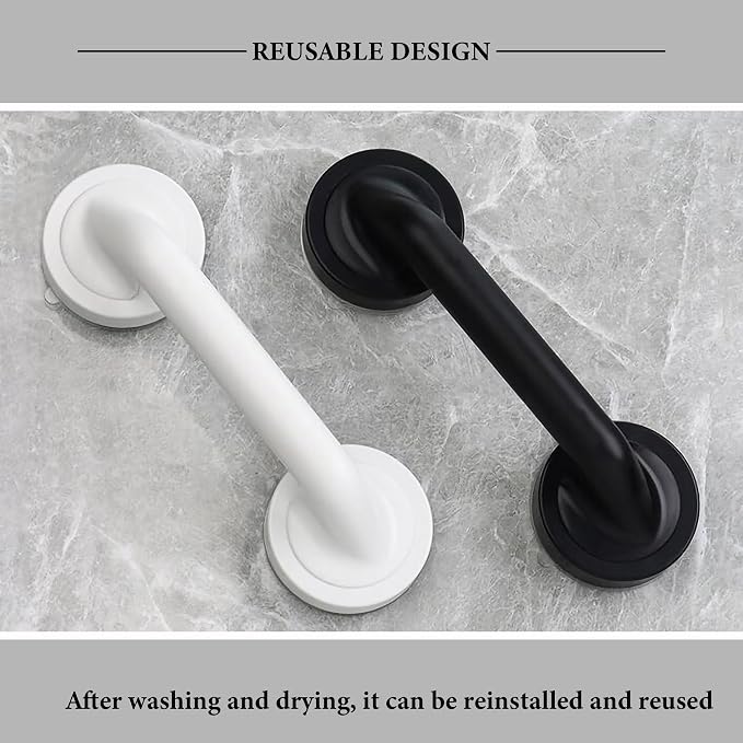 KAFENDA New Powerful Large Suction Cup Handle, Glass Door Handle, Bathroom Shower Grab Bar, No Drilling Required for Installation, 11.4 Inch, Removable and Reusable