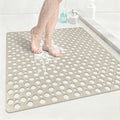 Anti Slip Shower Mat with Suction Cups,27x27 Inch Quick Drain TPE Non Slip Shower Mats for Inside Shower,Large Bath Mat for Shower Soft on Feet, Easy to Dry&Cut Machine Washable