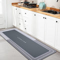 Bath mat Rubber Bathroom Mat-Quick Dry Absorbent Rug Non-Slip Thin Bathroom Rug Instant Dry Magic Bath mats for Bathroom Floor Mat in Front of Bathtub, Sink, Grey, 17x47in