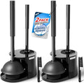 FORASTO 2Pack 2 in 1 Toilet Brush and Plunger Set,Toilet Bowl Brush Plunger Set,Toilet Brush Plunger Combo,Cleaning Brush,Cleaning Supplies,Groove Gap Brush,Bathroom Cleaning Tools