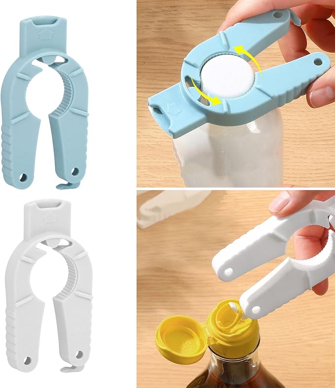 Pack of 5 Bottle Caps Openers 3In1 Multipurpose Water Bottles and Can Opener for Senior and Arthritics Hands