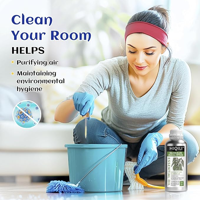 HIQILI Eucalyptus Essential Oil for Spray, Diffuser & Skin, 100% Pure Undiluted - 32 Fl Oz