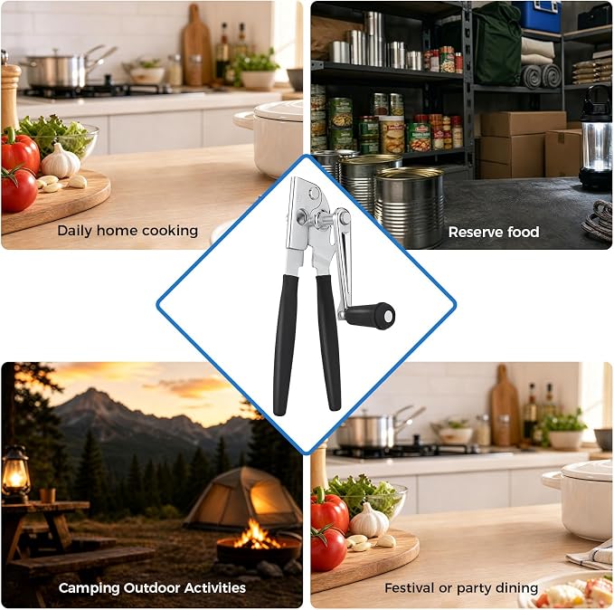 Heavy Duty Commercial Manual Crank Can Opener,Easy for Seniors & Arthritis | 360° rotation,easy cut,for restaurants & home kitchens,works on #10 cans,ergonomic