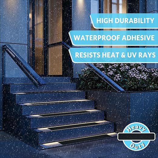 LifeGrip Anti Slip Traction Treads (20-Pack), 2 inch X 32 inch, Best Grip Tape Grit Non Slip, Outdoor Non Skid Tape, High Traction Friction Abrasive Adhesive for Stairs Step, Black (2" X 32" X 20P)