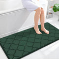 OLANLY Memory Foam Bath Mat Rug 47x24, Ultra Soft and Absorbent Bathroom Rugs, Non-Slip, Comfortable, Machine Washable Bath Carpet for Bathroom Floor, Tub Shower and Home Decor Accessories, Dark Green