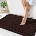 Smiry Bathroom Rugs Mat 34x21, Extra Soft Absorbent Chenille Bath Rugs, Non Slip Rubber Backing Machine Washable Quick Dry Bath Mats for Bathroom Floor, Tub, Shower, Home Decor Accessories, Brown