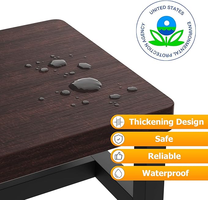 Step Stools for Adults Kids, Heavy Duty Non-Slip Wooden Stepping Stools with 500-LBS Capacity for Bedroom Kitchen Bathroom, Sturdy Bed Steps for High Beds with Rubber Feet, Easy to Assemble, Teak