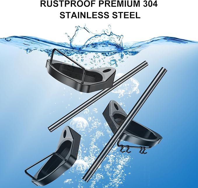 HAMITOR Corner Shower Caddy Tension Pole: Adjustable Stainless Steel Shower Organizer 4 Tier Shelf for Bathroom Bathtub Shampoo - Floor Standing Rack Bath Storage Holder with Rust Proof Rods - Black
