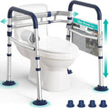 HOMENURSE Toilet Safety Rails for Seniors (350 lb), Adjustable Height & Width Toilet Safety Frame for Elderly, Disabled, Foldable Handicap Toilet Handles with Suction Cups, Fits Most Toilets