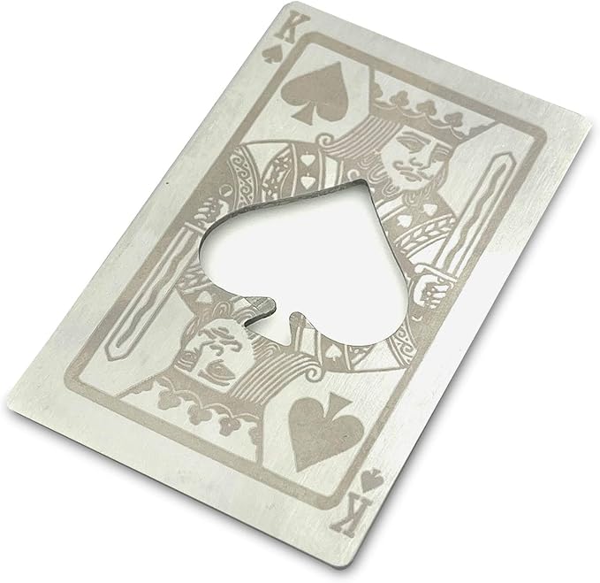 Metal Card Bottle Opener Stainless Steel Silver with Engraved Pattern (Style K, 1PCS)