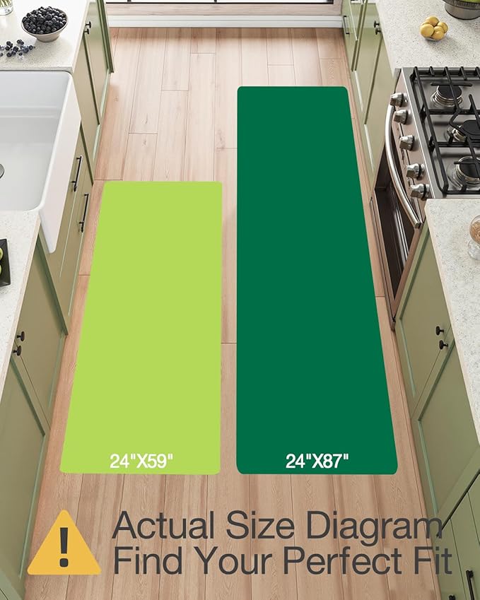 LUMI Anti Fatigue Kitchen Cushioned Mat for Floor, Padded Waterproof Runner for Standing, Stain Resistant Comfort Rugs for Home, Sink, Laundry, 24x59