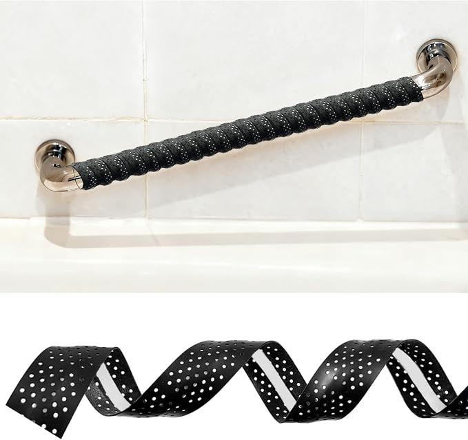 Grab Bars Non-Slip Tape for Bathtubs and Showers - Stainless Steel Bars Anti Slip Tape for Bathroom, Walls, Rail Handrail Covers for Seniors, Elderly, Handicap