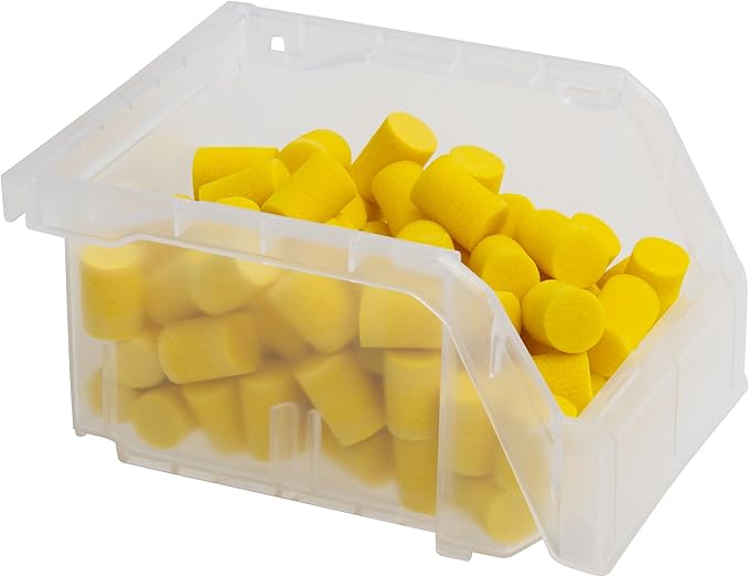 ReadySpace Plastic Containers for Organizing and Storage Bins for Drawers, Desks, Office Organization, and Garage, Stackable Bins, Extra-Small (3" x 5" x 4"), 12-Pack, Clear