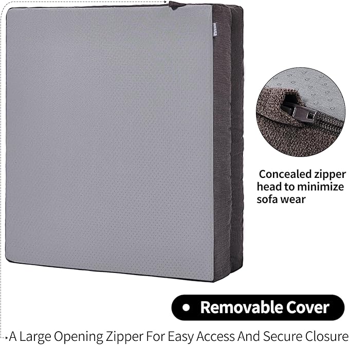 Recliner Cushions for Elderly, 20x20x4 Inch Thick Chair Cushion for Shorter Users Patent Design Soft Tufted Dual Layer Booster Seat Cushions for Seniors Recliner Risers Taupe 1P
