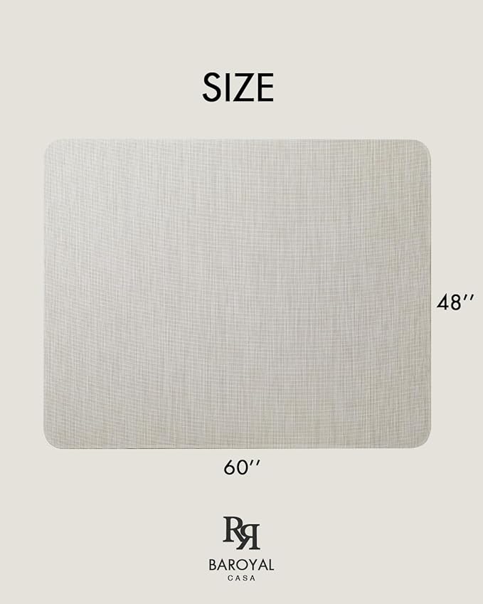 Baroyal Office Chair Mat for Hardwood Floor Under Desk Computer Rolling Chair Mat for Wood/Tile Floor Non-Slip Heavy Duty Desk Rug PVC Plastic Hard Floor Protector 48" x 60" (Parchment)