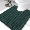 Smiry Bathroom Toilet Rugs U Shaped 24x20, Extra Soft Absorbent Non Slip Rubber Backing Chenille Contour Bath Rugs for Toilet, Machine Washable Contoured Bath Mats, Green
