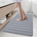 Buganda Memory Foam Bath Mat, 50" x 30", Ultra Soft and Non-Slip Bathroom Rugs, Water Absorbent and Machine Washable Bath Rug Runner for Bathroom, Shower, and Tub, Medium Grey