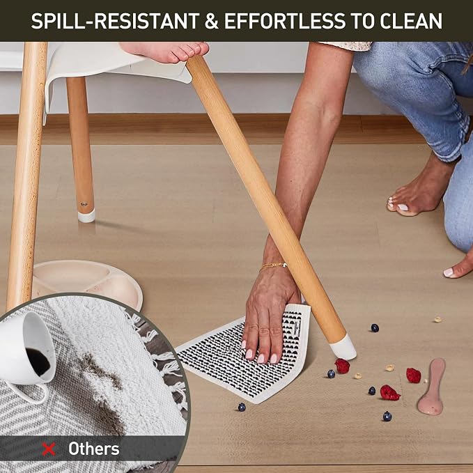 Clear Plastic Area Mat for Under Dining Table, 6'×9' Large No Slip Waterproof Vinyl Area Rug for Home, Anti-Spill Hard Floor Protector Cover for Living Room, Easy Clean Floor Mat
