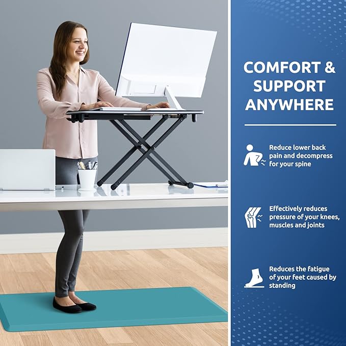 KitchenClouds Kitchen Mat Cushioned Anti Fatigue Kitchen Rug 17.3"x39" Water Resistant Non Slip Kitchen Rugs and Mats Standing Desk Mat Comfort Floor Mats for Kitchen House Sink Office (Green)