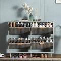 Shoe Cabinet Storage,Modern Freestanding Organizer with 4 Flip Drawers,Narrow Shoe Rack Cabinet for Entryway,Grey