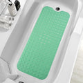 ZHICHENG Bath Tub and Shower Mats, Non-Slip 39 x 16 Inch Extra Long Bath Mat, Machine Washable Bathtub Mat with Drain Holes, Suction Cups for Bathroom (Green)