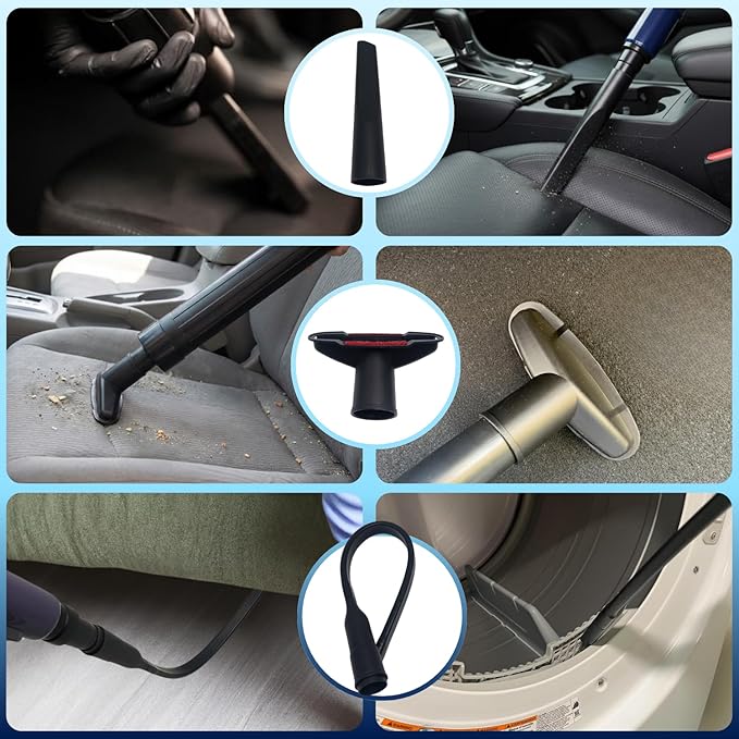 Vacuum Attachments & Brushes for Shop-Vac with Hose Adapter – Vacuum Attachments Compatible with Shop-Vac Hose 2-1/2'' & 1-1/4'' - Horse Hair Dust Brush, Upholstery Tool, Crevice Tool and More