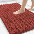 Smiry Bathroom Rugs Mat 30x20, Extra Soft Absorbent Chenille Bath Rugs, Non Slip Rubber Backing Machine Washable Quick Dry Bath Mats for Bathroom Floor, Tub, Shower, Home Decor Accessories, Maple Red
