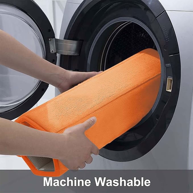 Buganda Memory Foam Bath Mat, 30" x 20", Ultra Soft and Non-Slip Bathroom Rugs, Water Absorbent and Machine Washable Bath Rug for Bathroom, Shower, and Tub, Orange