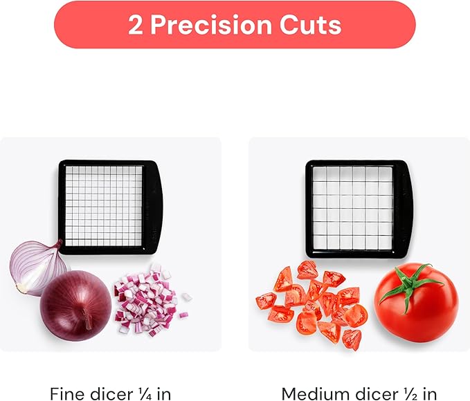 Fullstar The Original Pro Chopper - Vegetable Chopper and Dicer, Food Chopper with Container, Fruit Cutter, Kitchen Gadgets & Gifts, Home Essentials (2 in 1, Black)