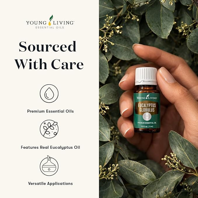 Young Living Eucalyptus Globulus Essential Oil | Cooling, Refreshing Aroma for Diffusion & Massage | Supports Breathing Comfort & Relaxation | Premium Seed to Seal® Quality Oil | 5ml
