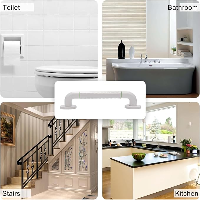 supregear Grab Bars for Bathtubs and Showers - Anti Slip Heavy Duty Shower Safety Handle - White Stainless Steel Support Rail for Bathtub Toilet Kitchen Stairway Elderly Children & Disability, 21.7 in
