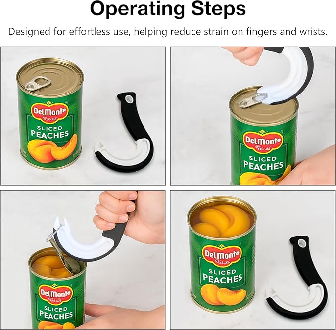 2-Pack Hook-shaped Can Opener, Easy-Grip Ring Pull Can Opener for Soda, Fruit Cans, Food Cans & Tins for Kitchen Use