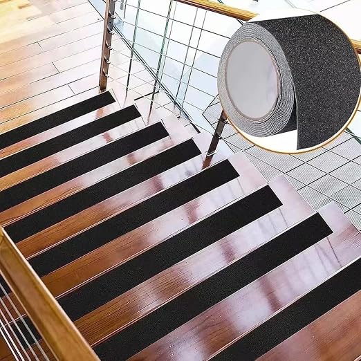 Grip Tape Anti Slip Tape 2 Inch, 33 Feet, Black Heavy Duty Non Skid Tape for Stairs Outdoor/Indoor, Waterproof Safety Adhesive Strips Roll for Ramp Traction Tread Staircases, 80 Grit