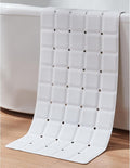 Webos Non-Slip Bath Mat for Tub & Shower：Silicone Foldable Bathtub Mat with Strong Suction Cups, Quick Drain Holes, Machine Washable Extra Large Bathroom Mats 35.8" x 17.7", White