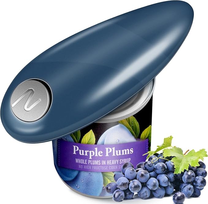 One Touch Electric Can Opener Fits Almost All Can Sizes for Seniors with Arthritis, Hand Held Battery Operated Can Opener with Smooth Edge, Food Safe Kitchen Gadgets Automatic Can Opener for Kitchen
