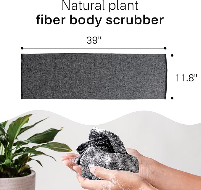 Yiclick Exfoliating Washcloth Towel- Exfoliating Body Scrubber Exfoliator, Back Scrubber for Shower Bath, Exfoliate Rags Wash Cloths, Loofah Lufa Sponge, Body Scrub & Exfoliation Women Men