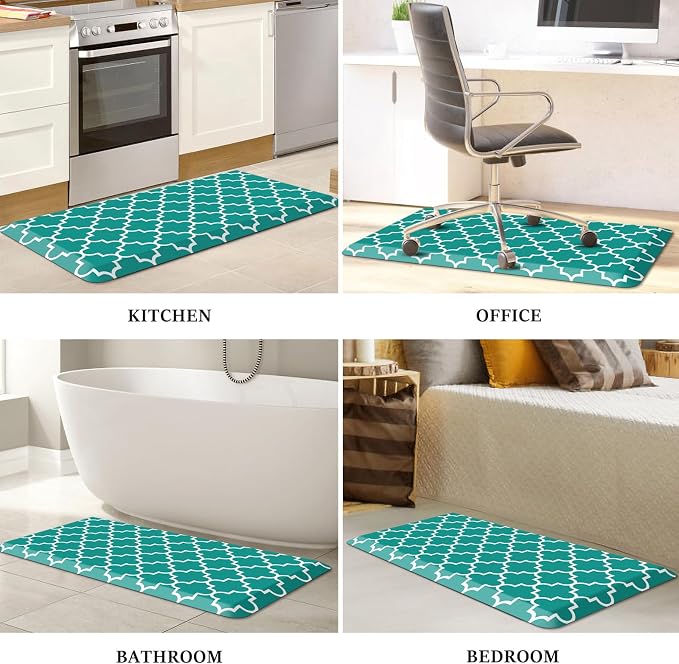 WISELIFE Anti Fatigue Floor Mat - 4/5 Inch Thick Kitchen Mat Non Slip Waterproof Heavy Duty Ergonomic Comfort Mat Durable for Home, Office, Sink, Laundry,(20" x 39", Green)