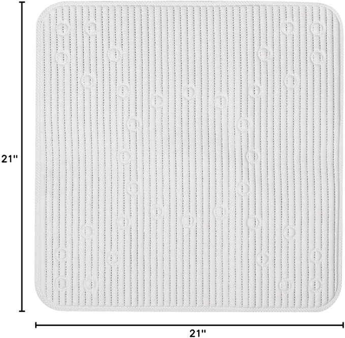 Duck Brand Clorox Cushioned Shower Mat, Non Slip Bathtub Mat with Suction Cups, 21 Inches x 21 Inches, White