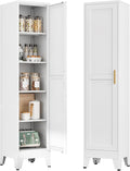 Bevivog Tall Bathroom Storage Cabinet, 67" Narrow Metal Storage Cabinets, Freestanding Tall Linen Cabinet, Slim Kitchen Pantry Cabinets with Shelves